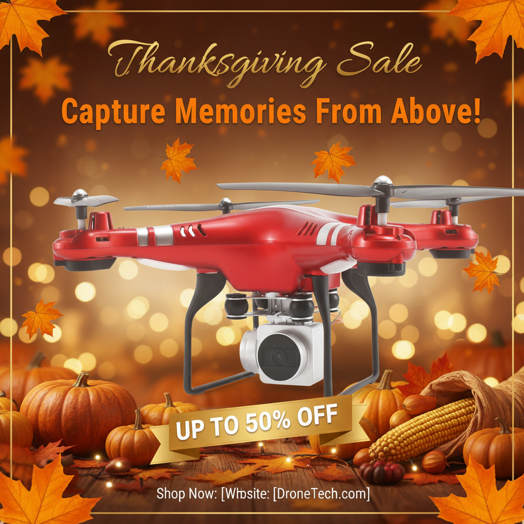 感恩节航拍无人机海报