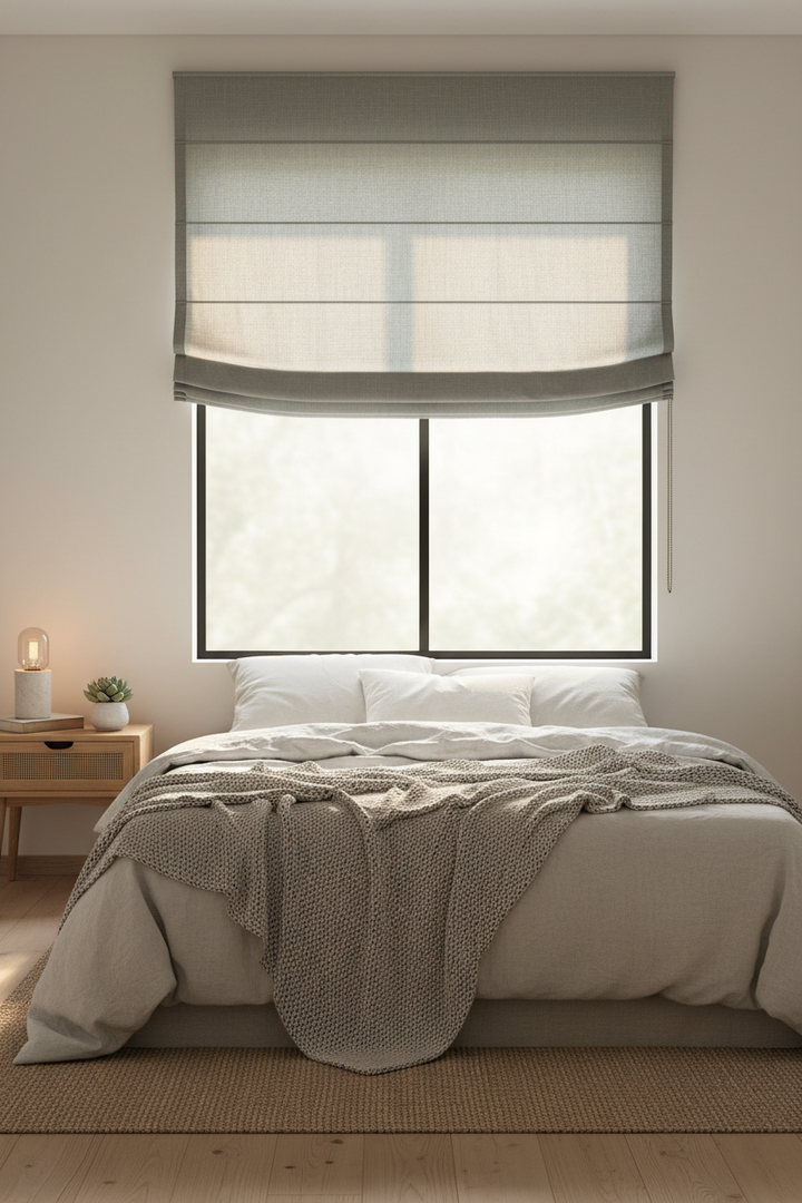 Smoky Mauve - bedroom standard window morning light scene