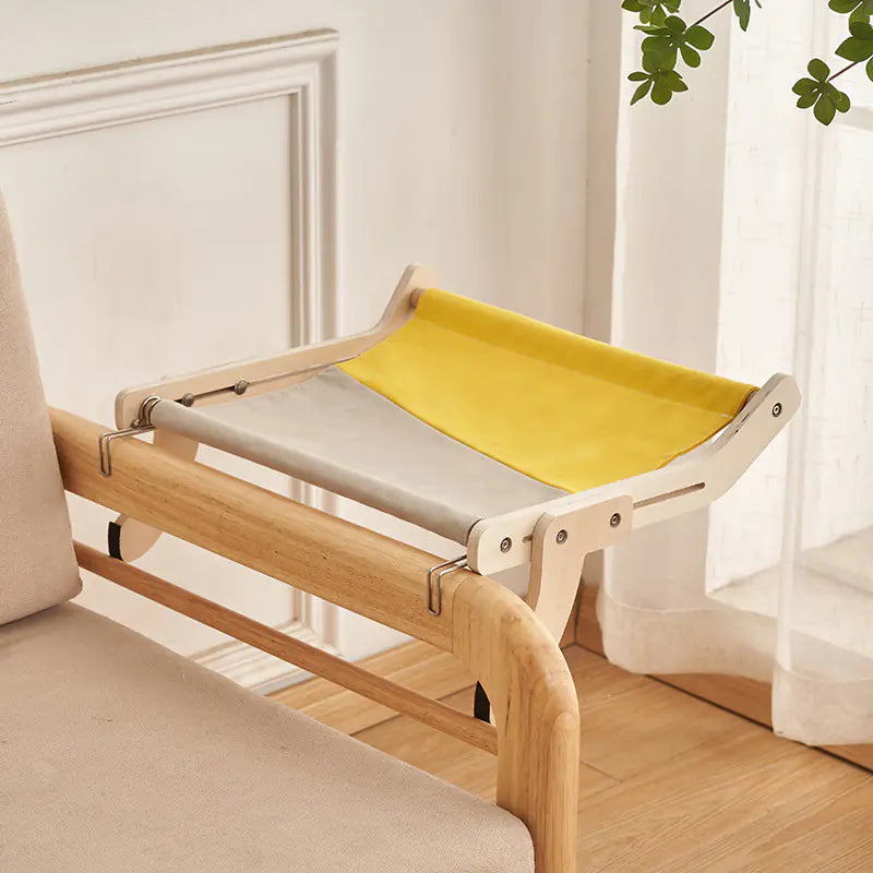 Cat Window Hammock Bed – Wooden Perch, Thickened, Suction Mount for Medium Cats