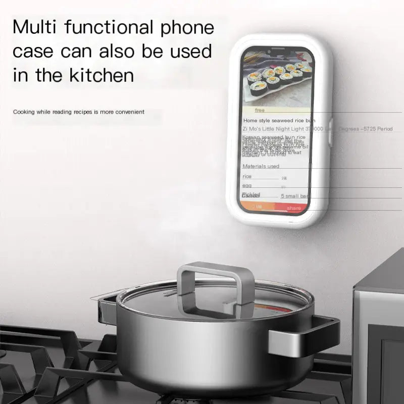 Waterproof Phone Holder for Bathroom & Kitchen – Retractable, Rotating, Hands-Free