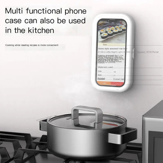 Waterproof Phone Holder for Bathroom & Kitchen – Retractable, Rotating, Hands-Free