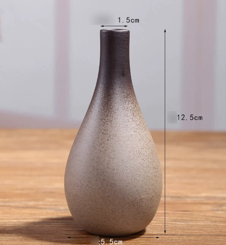 Vintage Ceramic Zen Flower Vase – Minimalist Wabi-Sabi Home Decor
