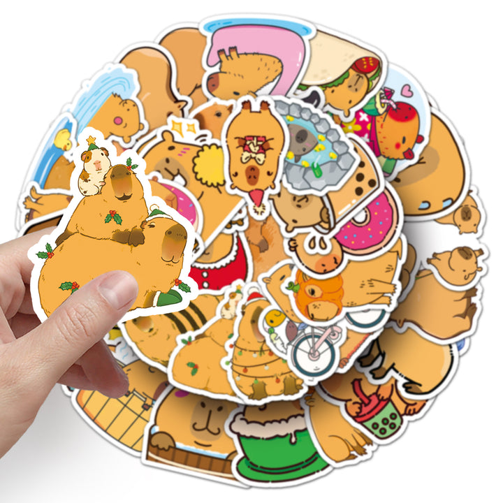 Cute Capybara Stickers 50 Pcs | Waterproof Vinyl Decals for DIY