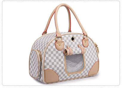 Premium PU Leather Pet Carrier Bag – Stylish Travel Bag for Cats & Dogs