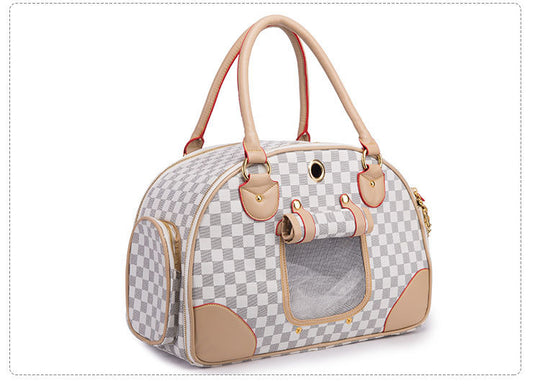 Premium PU Leather Pet Carrier Bag – Stylish Travel Bag for Cats & Dogs