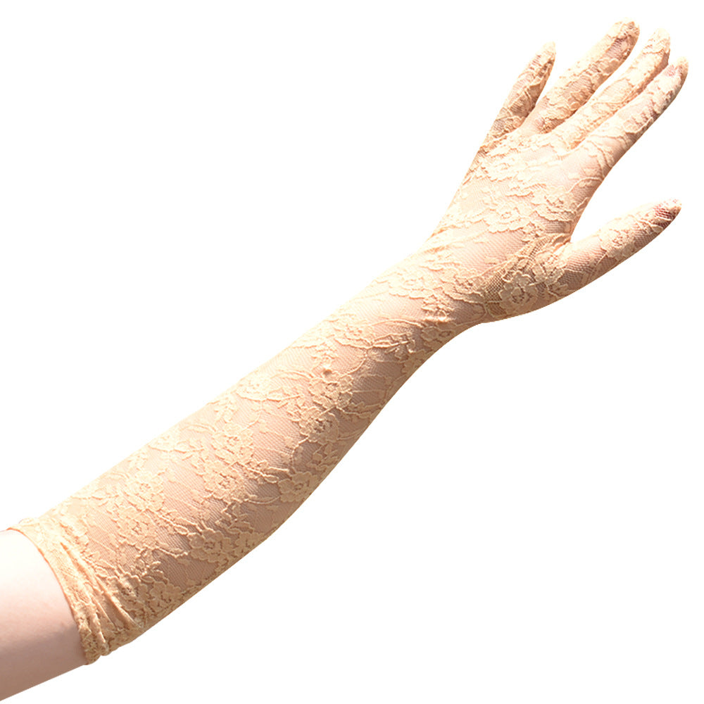 Summer Lace Gloves – UV Protection, Long Full Finger for Driving & Cycling | Gift for Mom