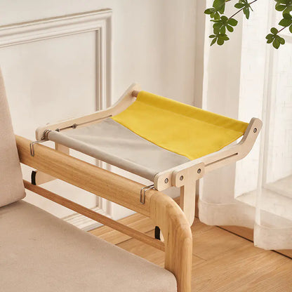 Cat Window Hammock Bed – Wooden Perch, Thickened, Suction Mount for Medium Cats