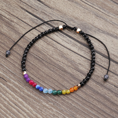 Seven Chakra Agate Stone Bracelet – Unisex Ethnic Style