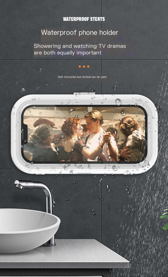 Waterproof Phone Holder for Bathroom & Kitchen – Retractable, Rotating, Hands-Free