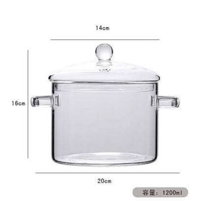 Love-shaped Borosilicate Glass Pot Safe For Direct Flame