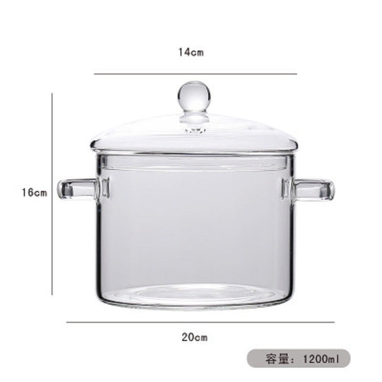 Love-shaped Borosilicate Glass Pot Safe For Direct Flame