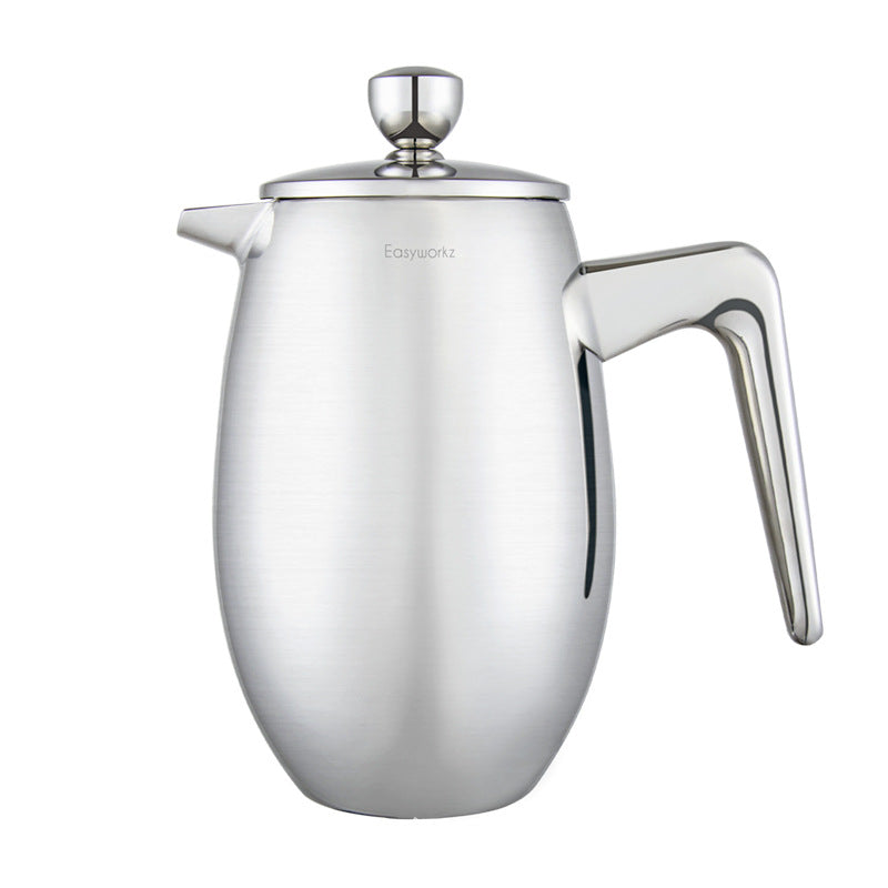 Double-Layer Stainless Steel French Press Coffee Pot