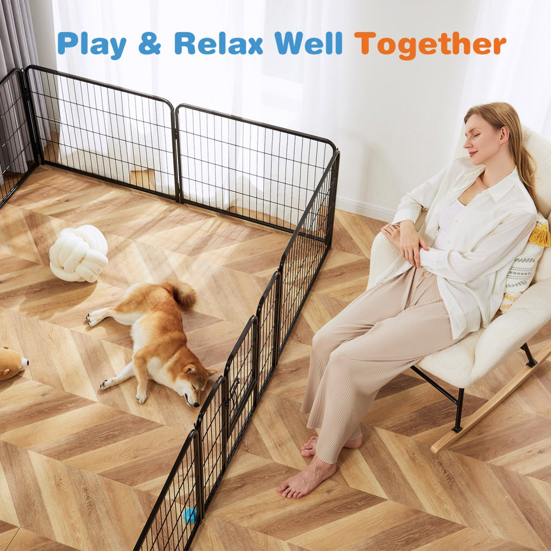 Metal Dog Playpen with Door | Pet Exercise Pen