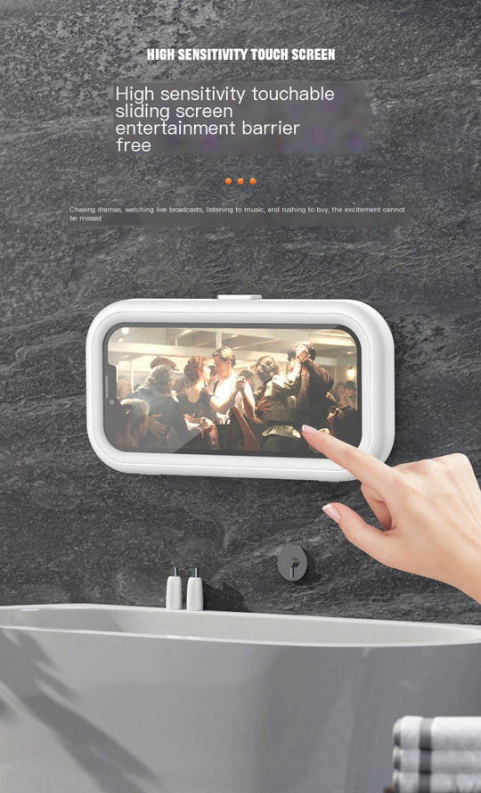 Waterproof Phone Holder for Bathroom & Kitchen – Retractable, Rotating, Hands-Free