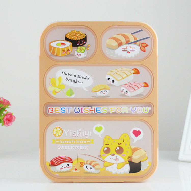 Bento Lunch Box with Utensils – 5-Compartment Microwave Safe
