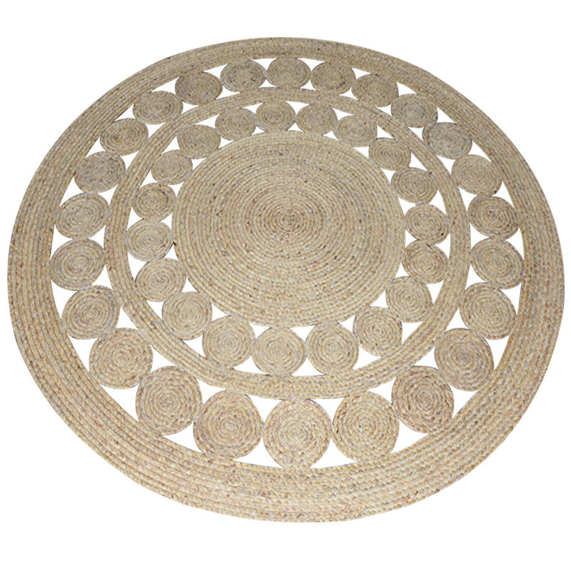Natural Jute Area Rug — Hand-Woven Round Carpet for Living Room, Bedroom & Office