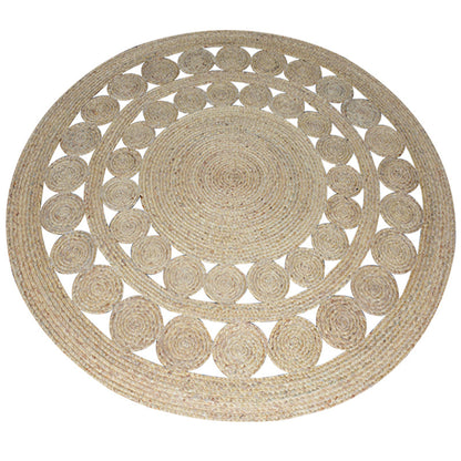 Natural Jute Area Rug — Hand-Woven Round Carpet for Living Room, Bedroom & Office