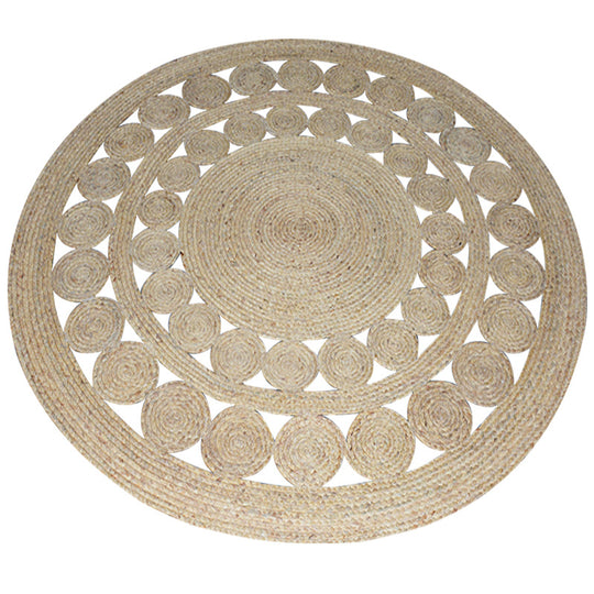 Natural Jute Area Rug — Hand-Woven Round Carpet for Living Room, Bedroom & Office