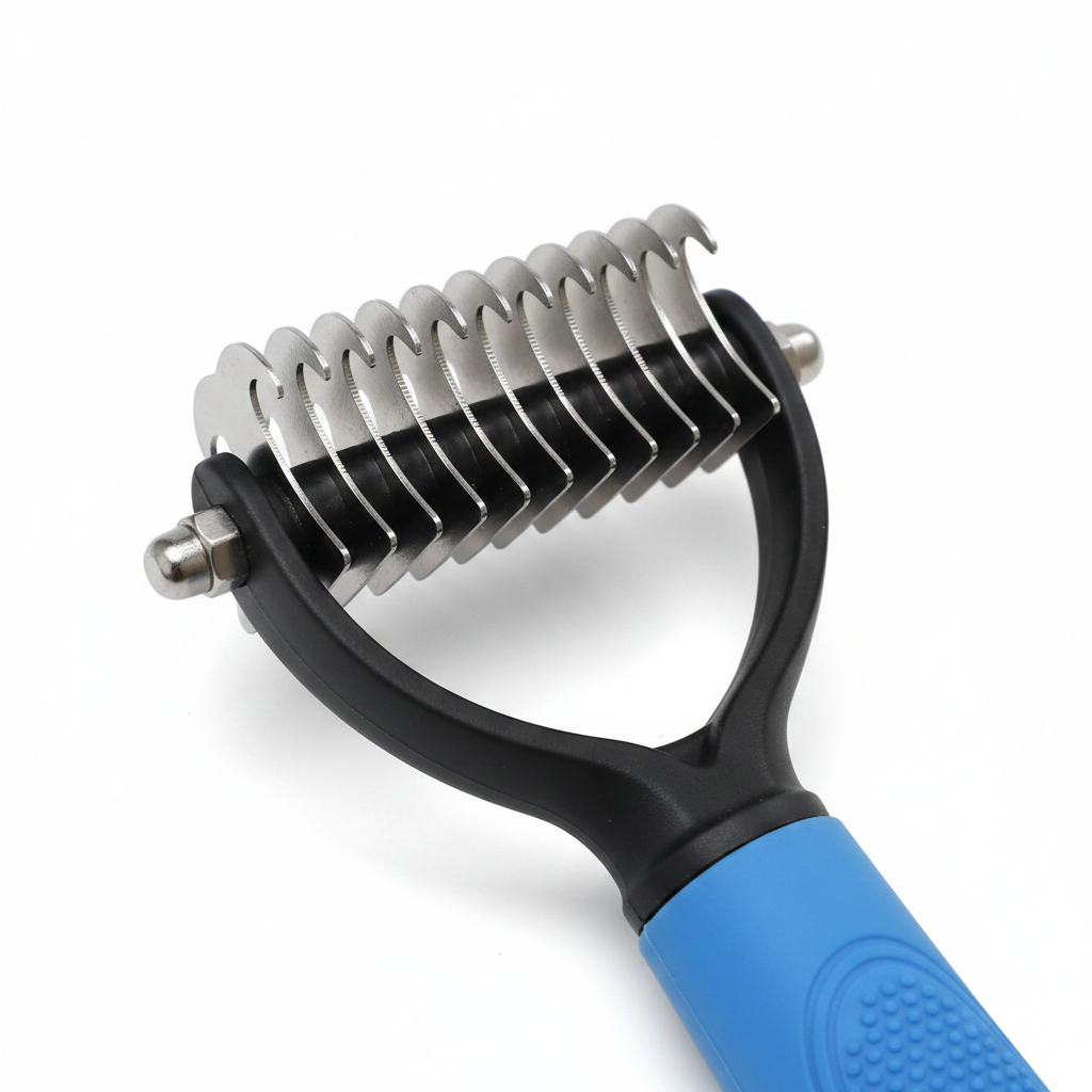 Dematting comb blade close-up macro detail