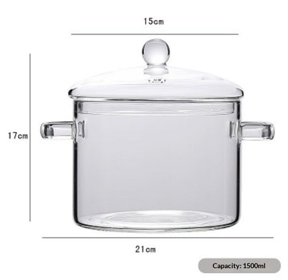 Love-shaped Borosilicate Glass Pot Safe For Direct Flame