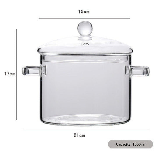 Love-shaped Borosilicate Glass Pot Safe For Direct Flame