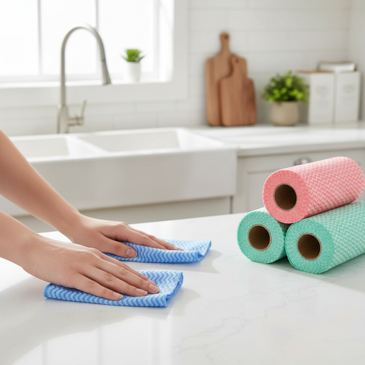 Disposable cleaning towel lifestyle