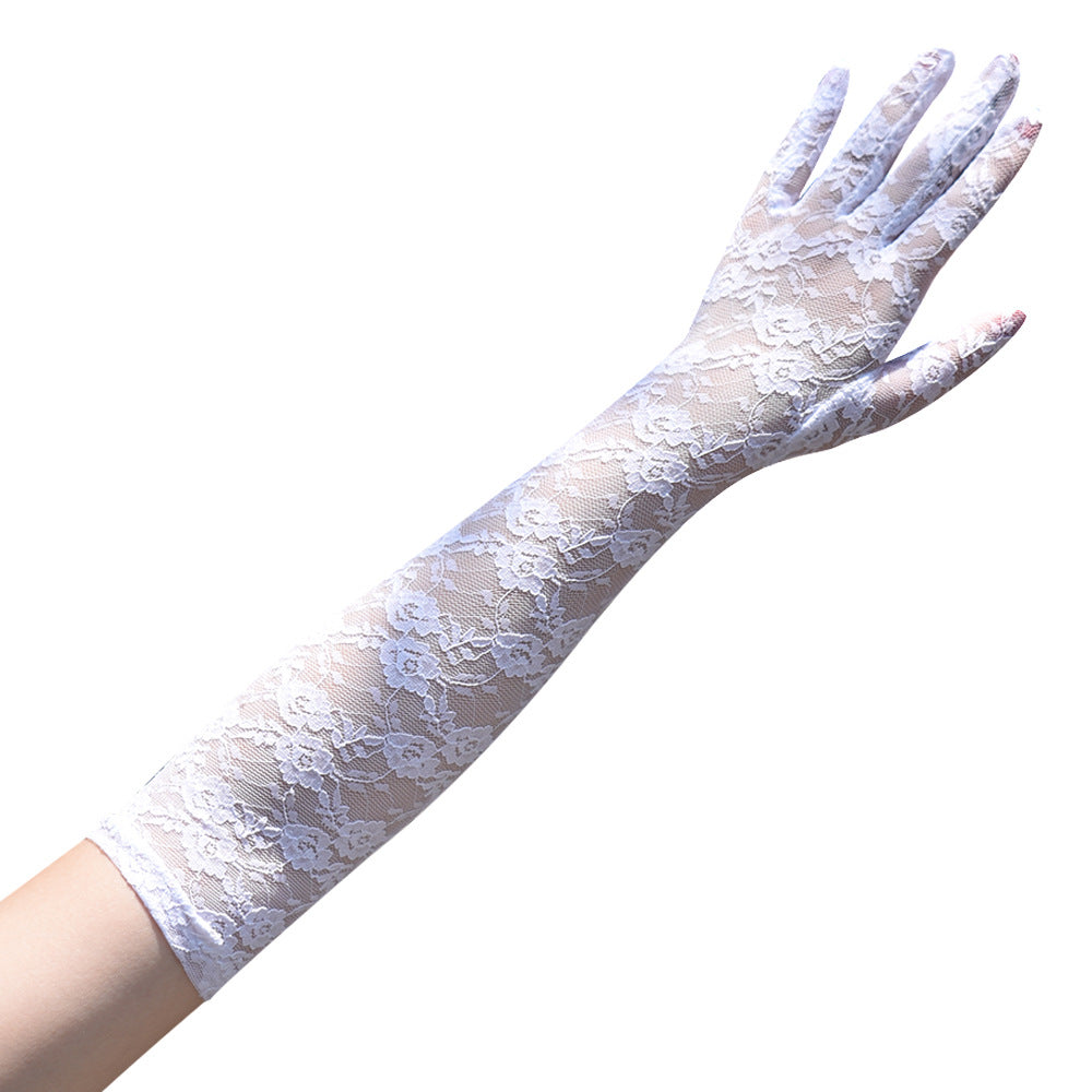 Summer Lace Gloves – UV Protection, Long Full Finger for Driving & Cycling | Gift for Mom