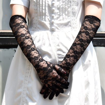 Summer Lace Gloves – UV Protection, Long Full Finger for Driving & Cycling | Gift for Mom
