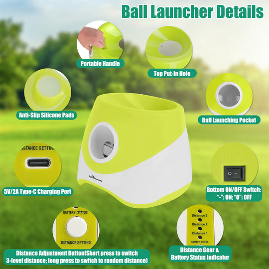Automatic Dog Ball Launcher - Rechargeable Interactive Fetch Toy