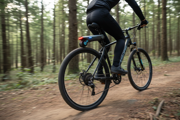 Electric bike booster kit forest trail action
