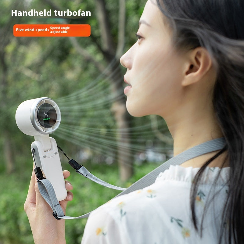 Portable Folding Mini Fan – Rechargeable, 5-Speed Brushless Motor, Desktop & Outdoor