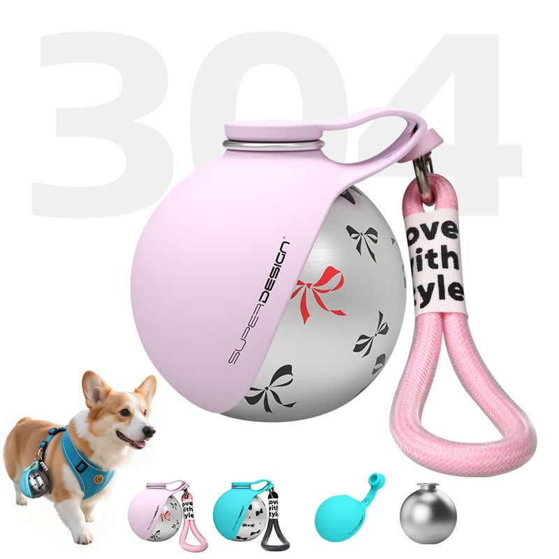 Portable Dog Water Bottle with Bowl | Stainless Steel Travel Pet Water Cup