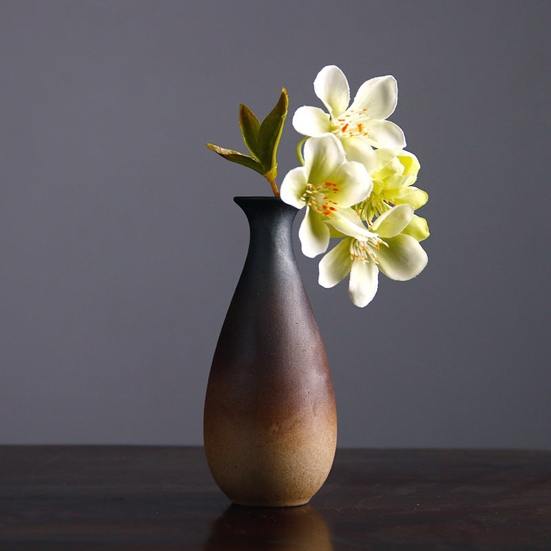 Vintage Ceramic Zen Flower Vase – Minimalist Wabi-Sabi Home Decor