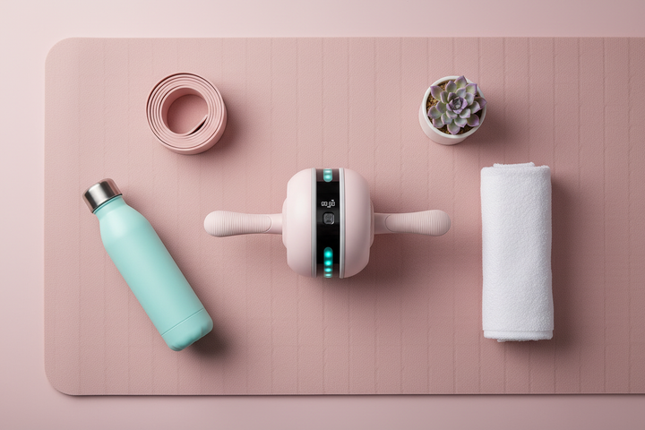 Flat lay two-color scene