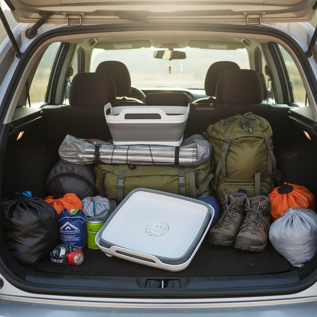 Folded in Car Trunk