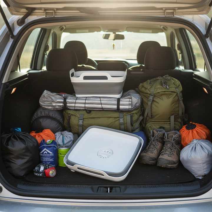 Folded in Car Trunk