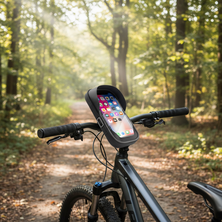 bike-phone-bag - realistic cockpit pov navigation on mountain trail