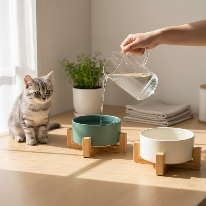 Green Bowl Pouring Water