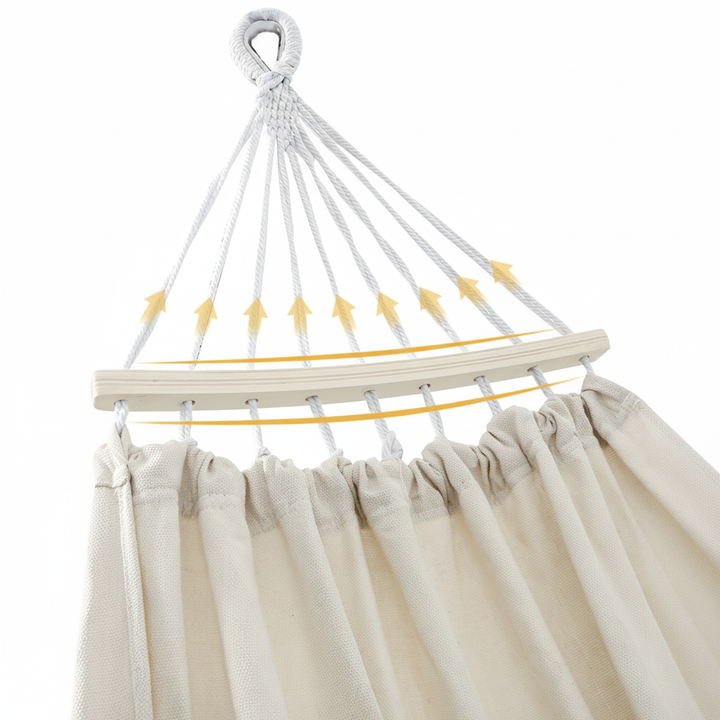 Hammock anti-rollover spreader bar detail