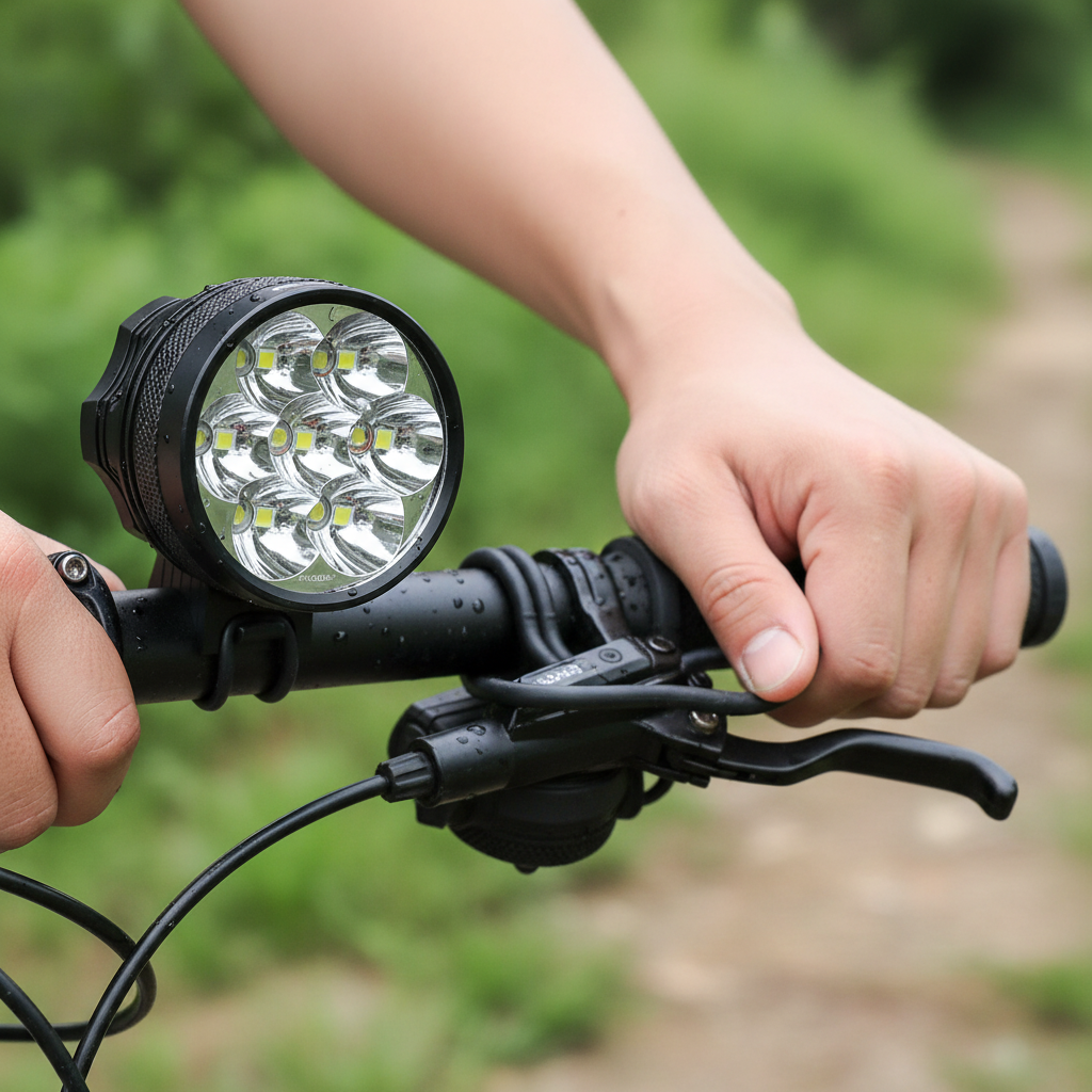 rechargeable-bike-light - rubber o-ring tool free handlebar mount