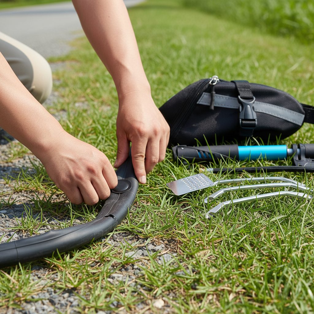 bike-tire-patch-kit - glueless emergency puncture repair on inner tube