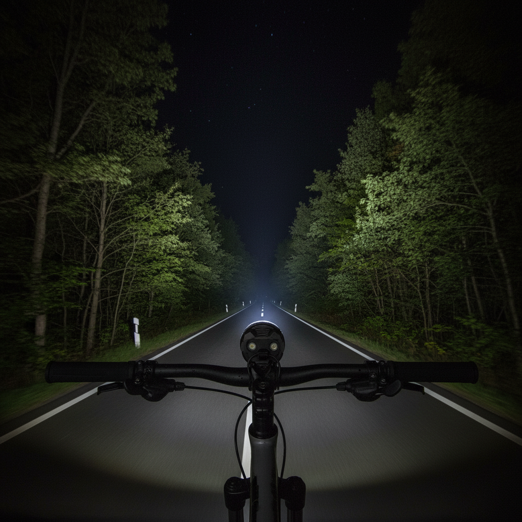night-riding-light - rider pov wide floodlight road illumination