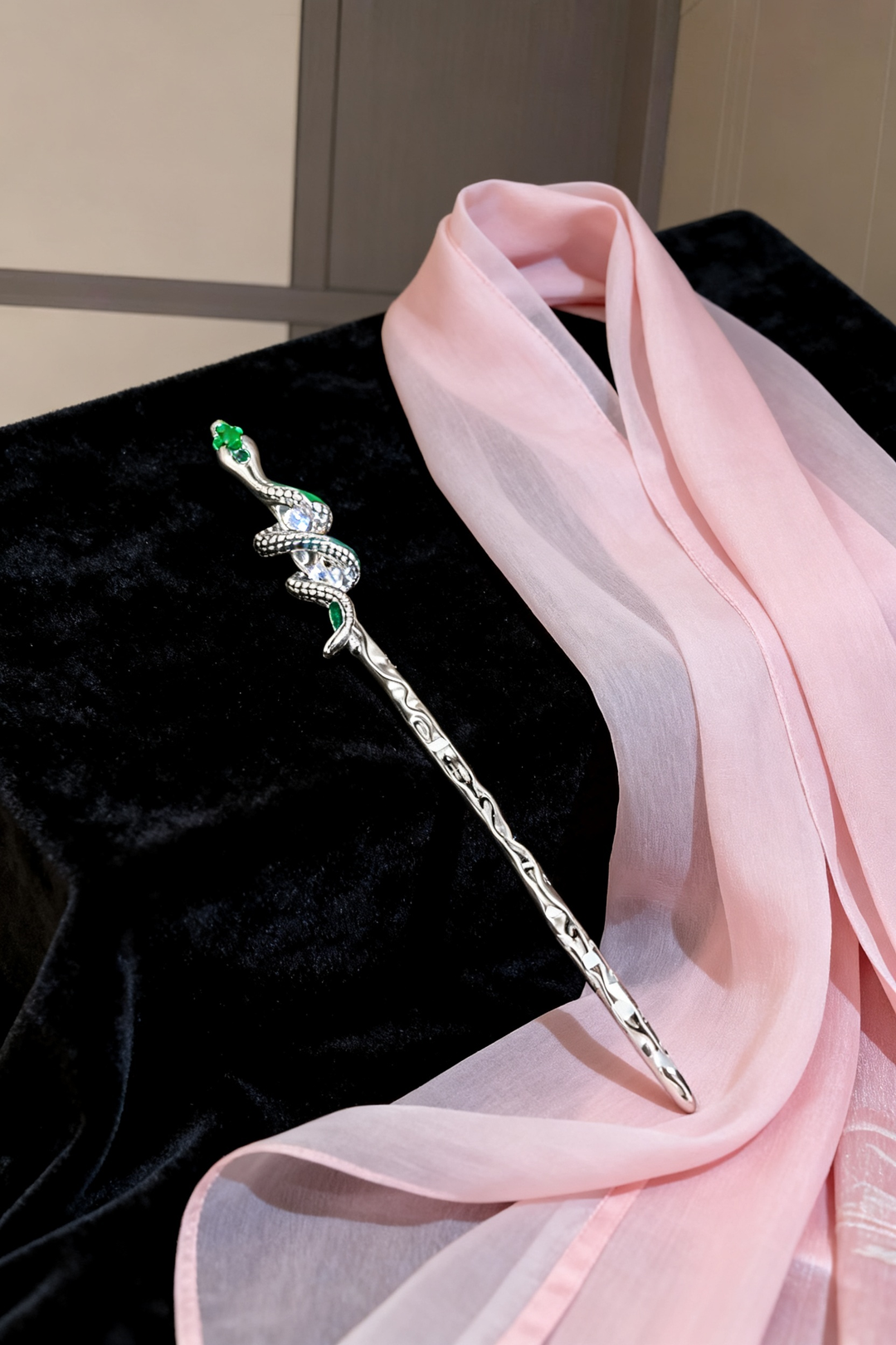 Snake Hair Sticks for Buns – Set of 3 | Silver Hair Chopsticks for Long Hair