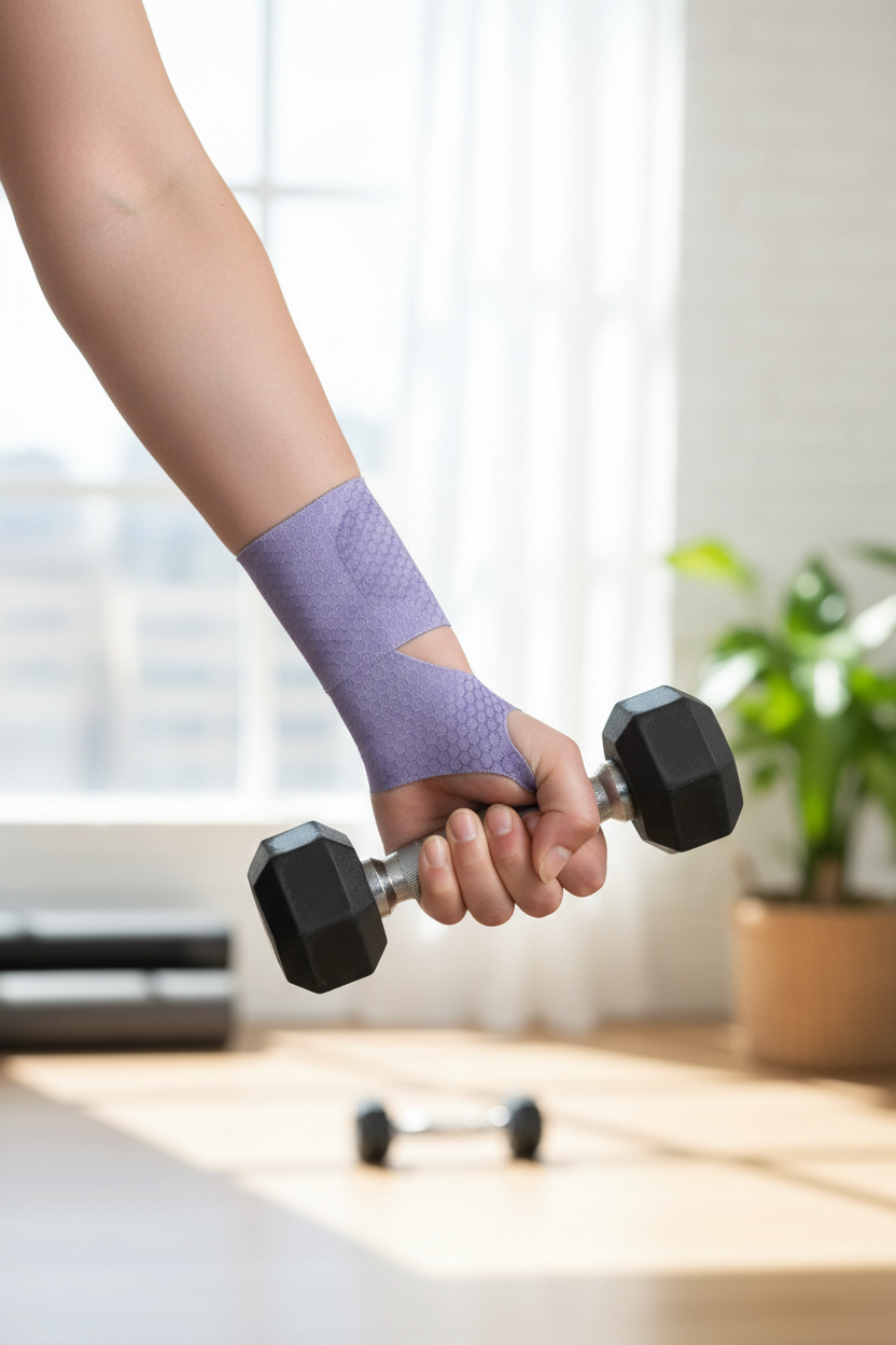 Lavender sleeve - dumbbell workout