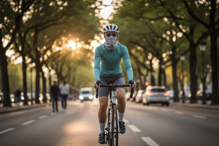 Light gray cycling on European boulevard