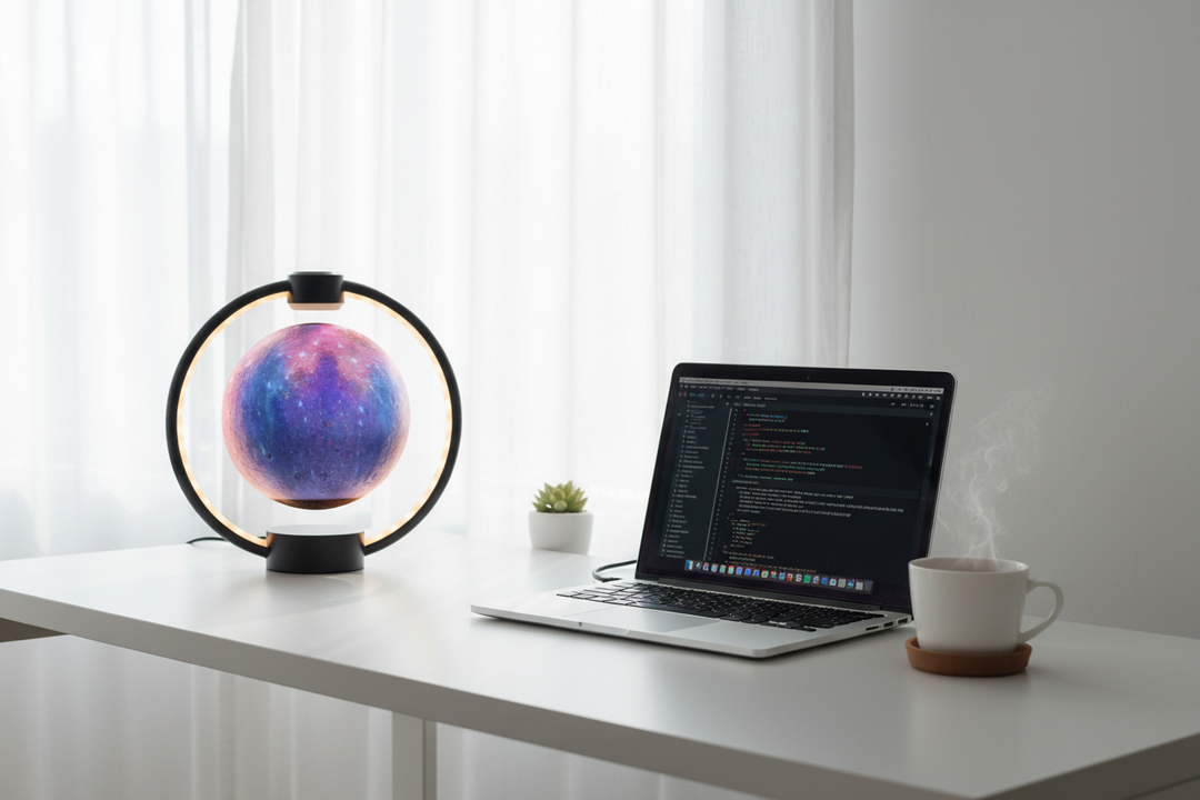 Moon lamp Scandinavian desk lifestyle