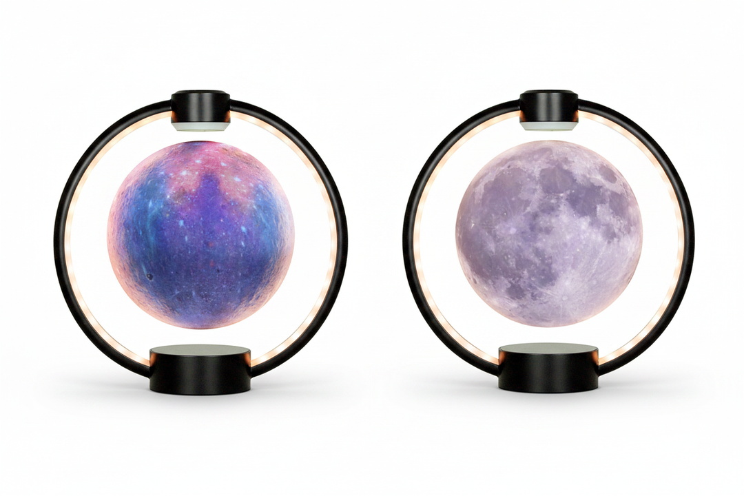 Moon lamp two designs comparison white background