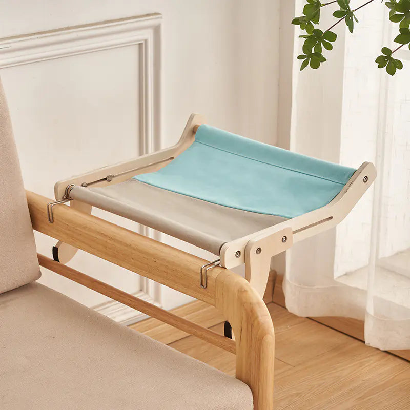 Cat Window Hammock Bed – Wooden Perch, Thickened, Suction Mount for Medium Cats