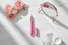 Pink trimmer flat lay