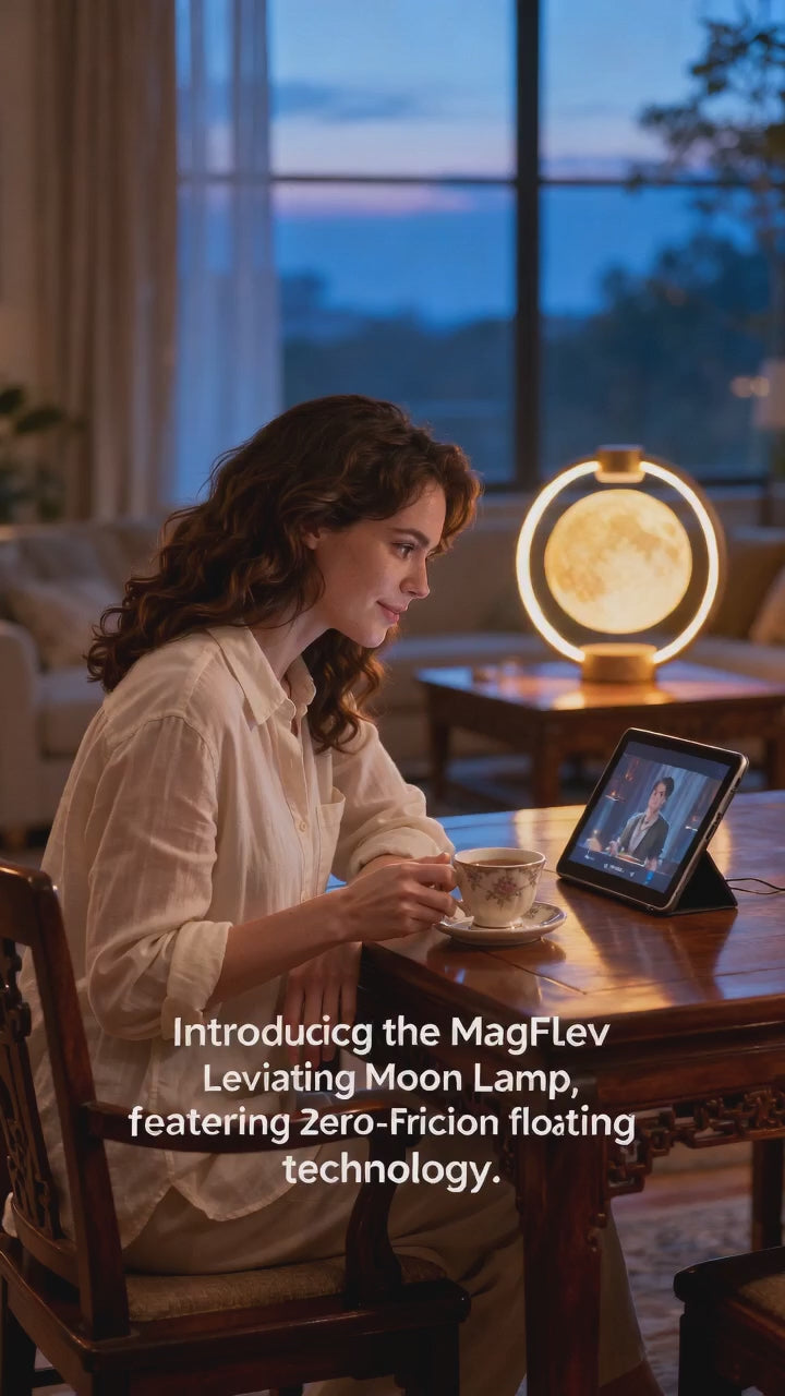 Maglev Levitating Moon Lamp with Bluetooth Speaker &amp; LED Light
